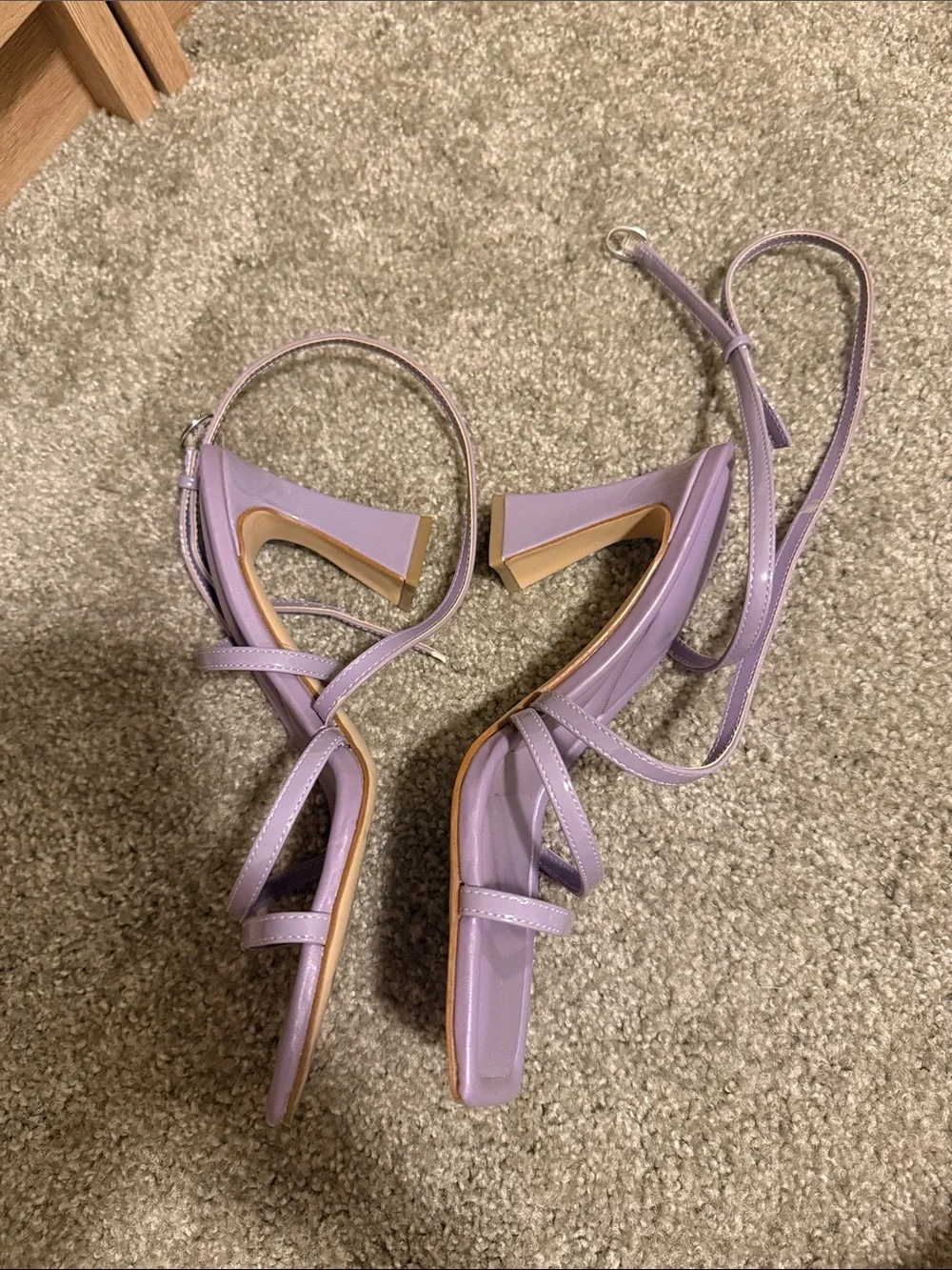 Marc Fisher Lavender Strappy Square-Toe Heel